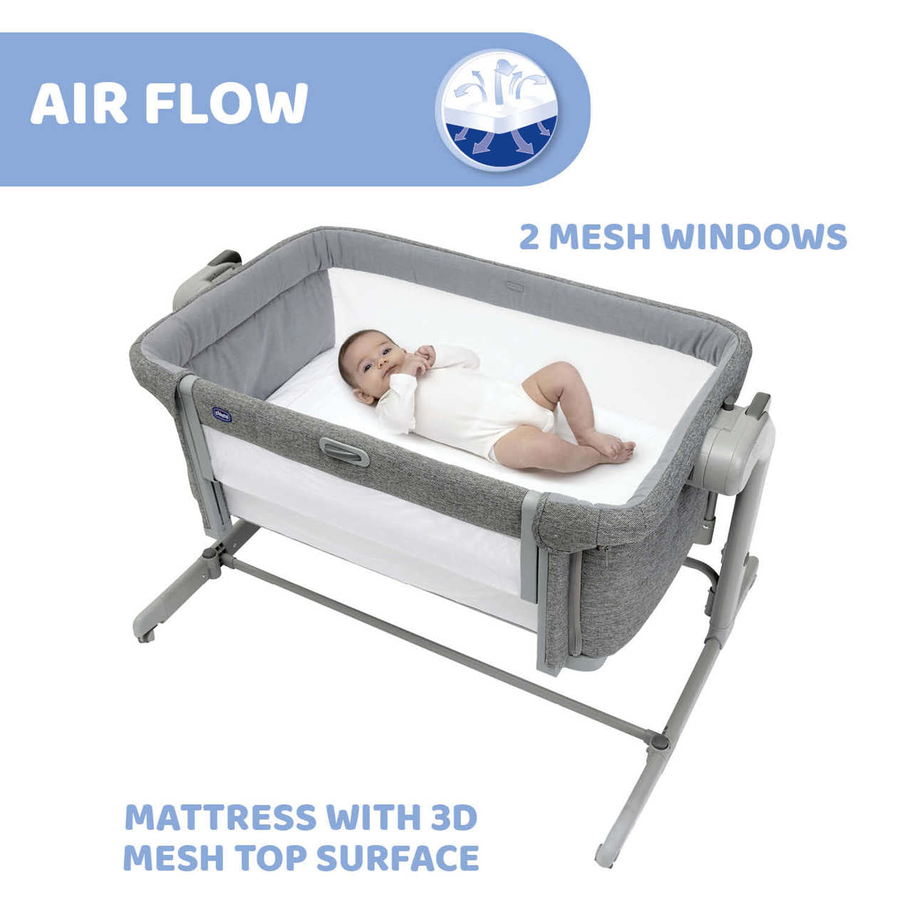 Chicco Next2Me magic evo co-sleeper bassinet - Dark Grey