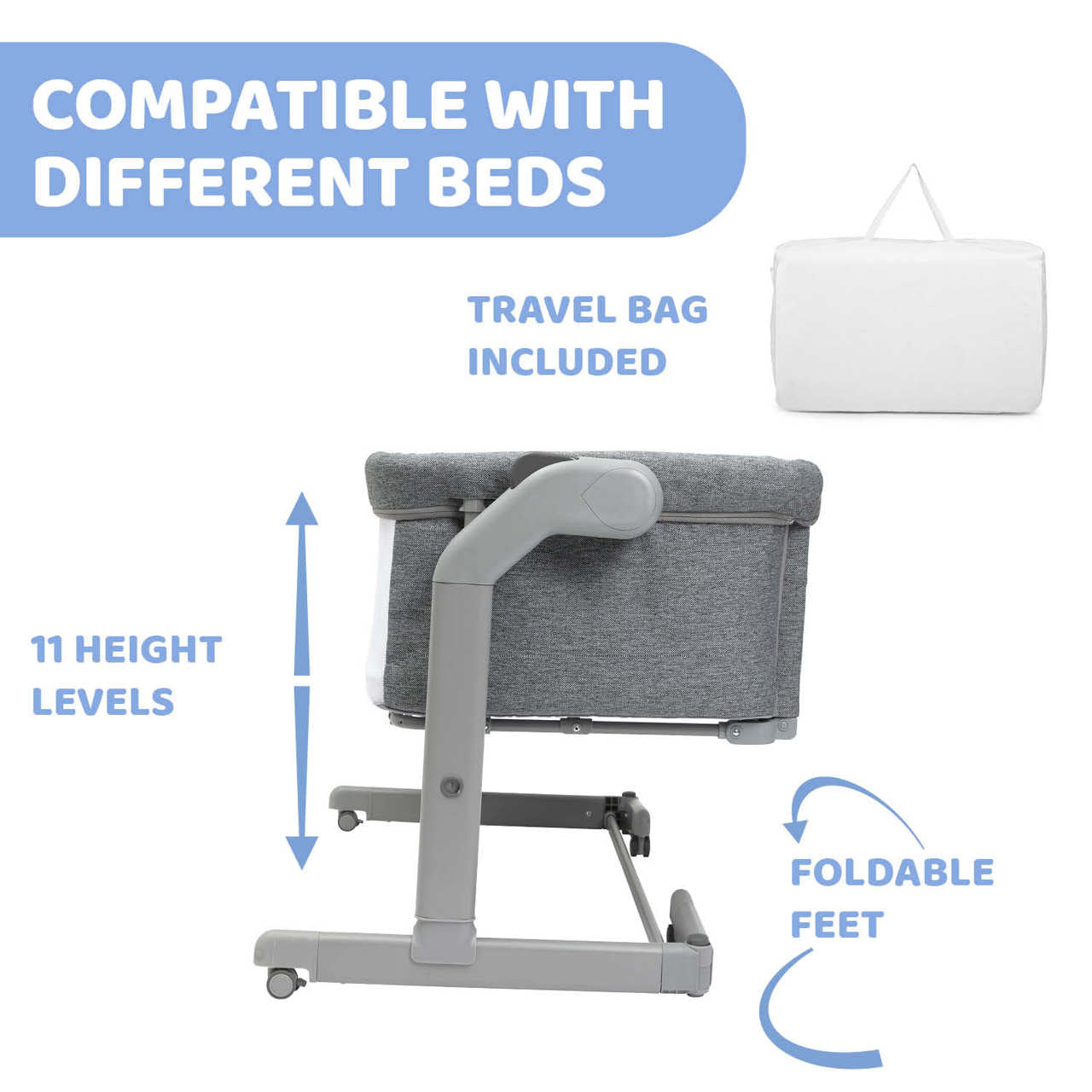 Chicco Next2Me magic evo co-sleeper bassinet - Dark Grey