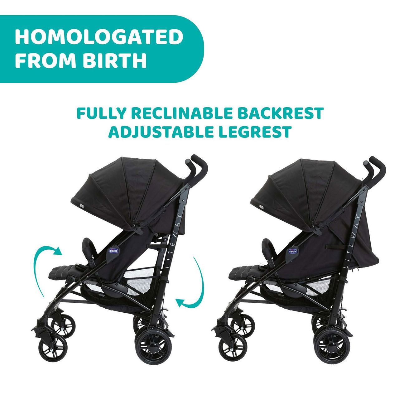 Chicco lite way 4 complete buggy - Jet Black