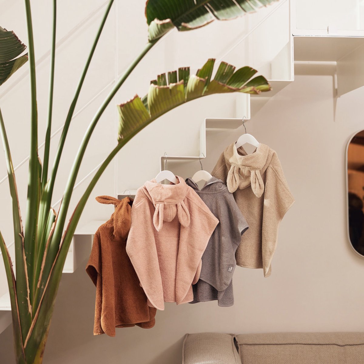 Jollein badponcho - Pale Pink/Caramel/Jeans Blue