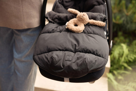 Jollein voetenzak kinderwagen - Puffed Black/Biscuit/Grey