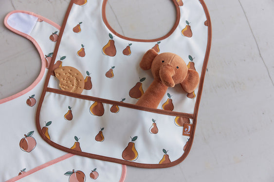 Jollein waterproof slabber - Pear/Peach 2 ST
