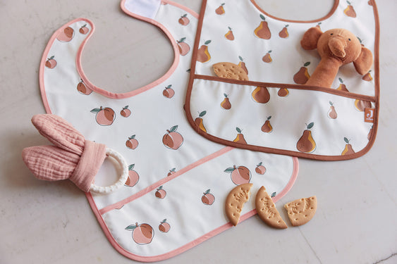 Jollein waterproof slabber - Pear/Peach 2 ST