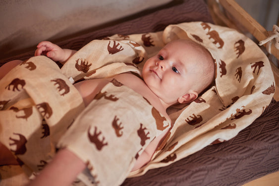 Jollein aankleedkussenhoes 50x70cm - Spring Knit Chestnut/Rosewood