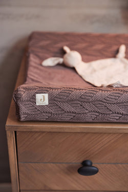 Jollein aankleedkussenhoes 50x70cm - Spring Knit Chestnut/Rosewood