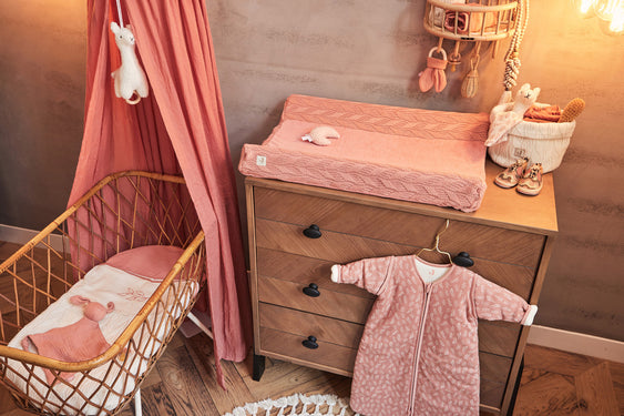 Jollein aankleedkussenhoes 50x70cm - Spring Knit Chestnut/Rosewood