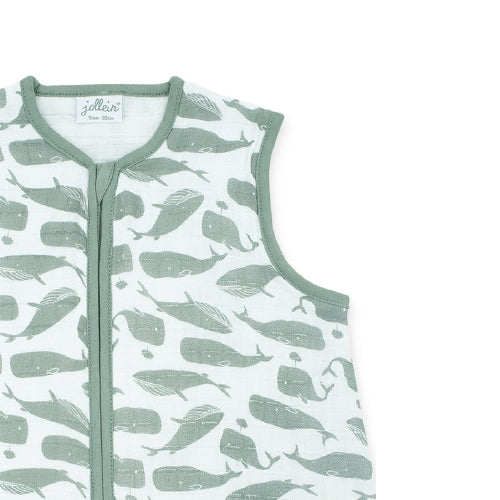 Jollein slaapzak hydrofiel - Whales Ash Green