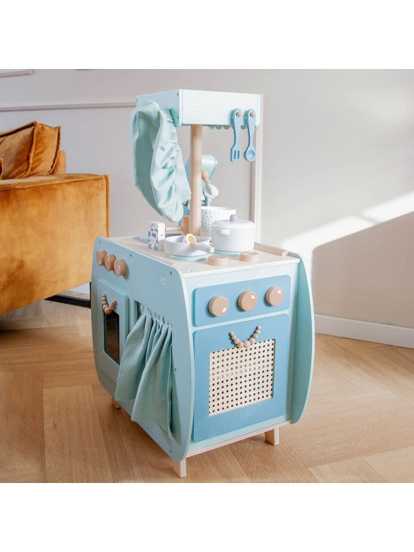 Label Label houten bistro keuken - Nougat/Blue/Pink