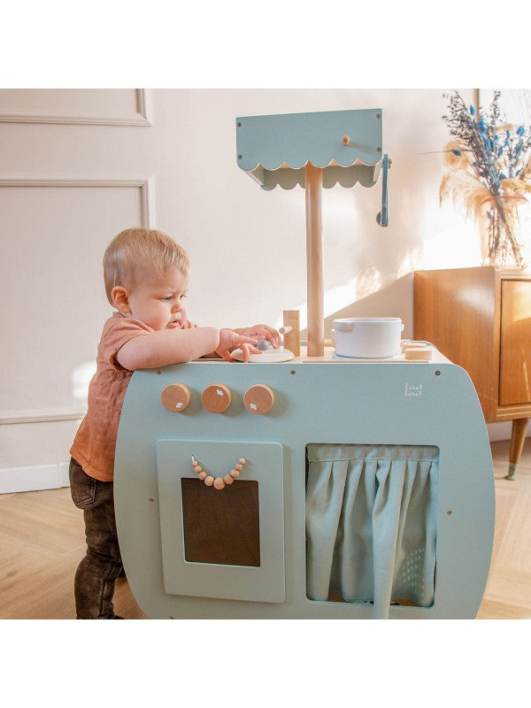 Label Label houten bistro keuken - Nougat/Blue/Pink
