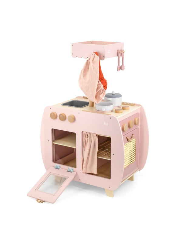Label Label houten bistro keuken - Nougat/Blue/Pink