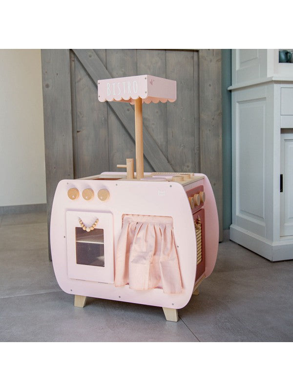 Label Label houten bistro keuken - Nougat/Blue/Pink