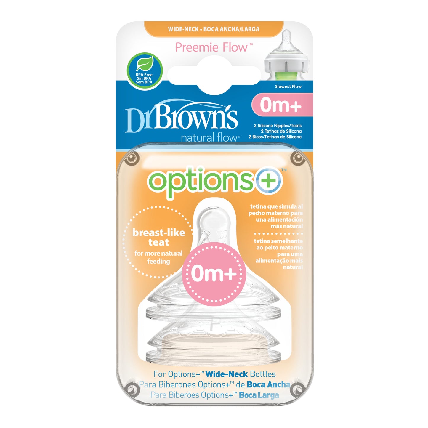 Dr. Brown’s brede halsfles prematuurspenen - Preemie Flow
