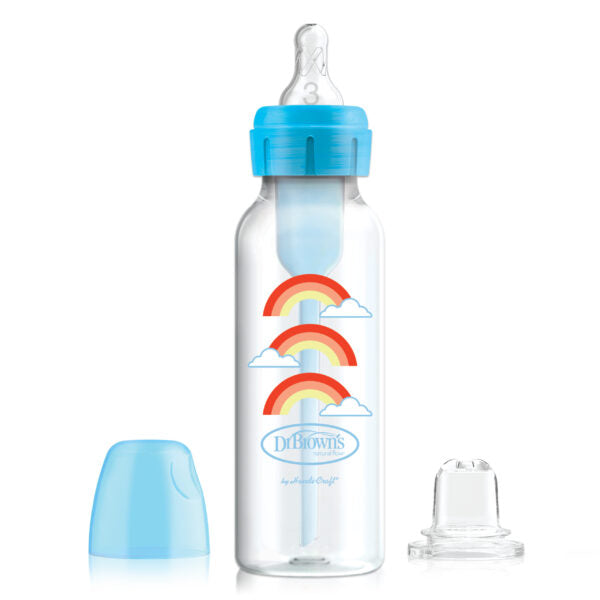 Dr. Brown's Options+ Standard Neck Bottle To Sippy Starter Kit - 250ml Blue