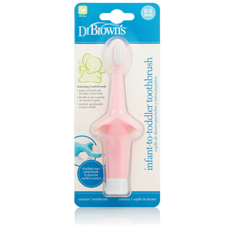 Dr. Brown's Baby's First Toothbrush Elephant - Pink/Blue