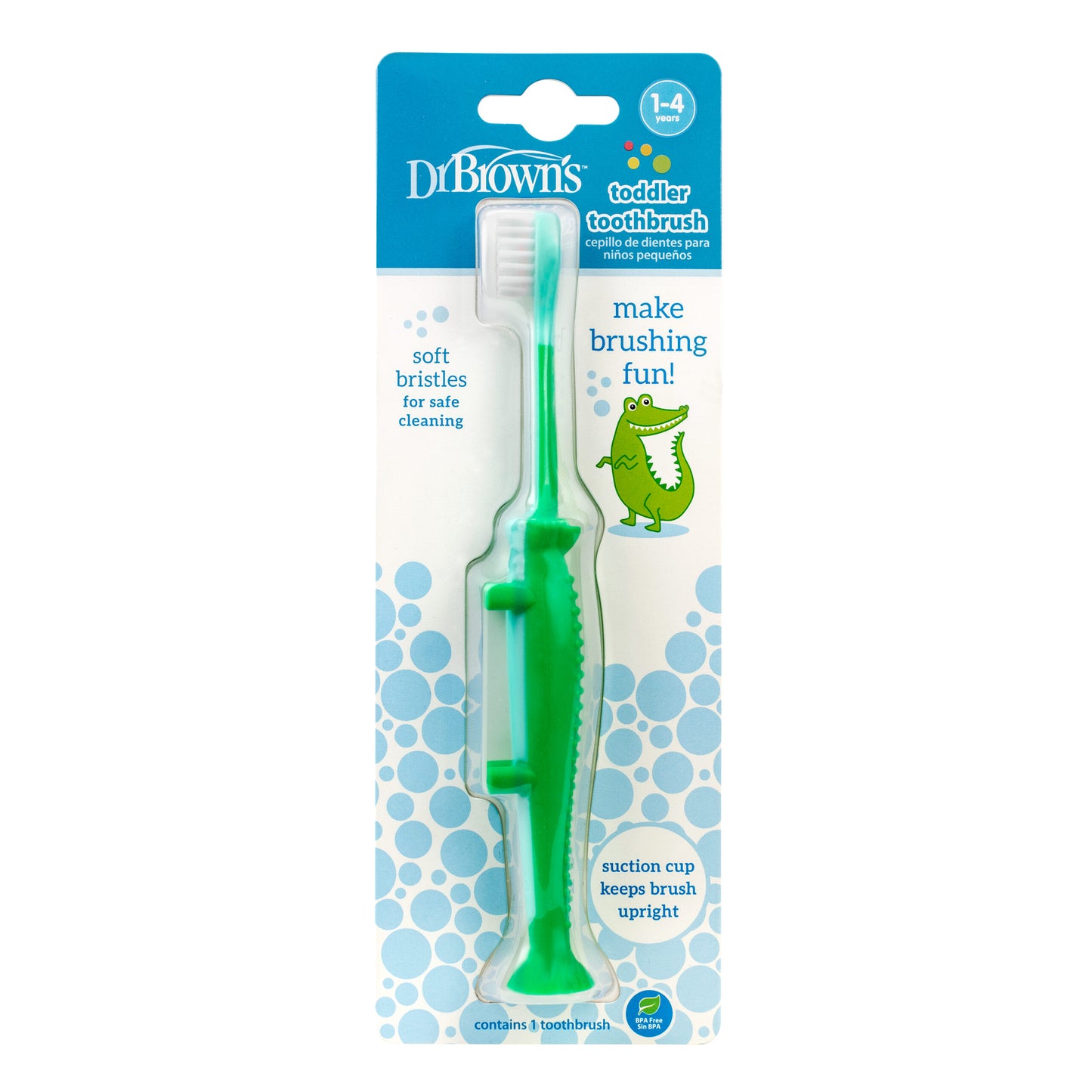 Dr. Brown’s baby's eerste tandenborstel krokodil