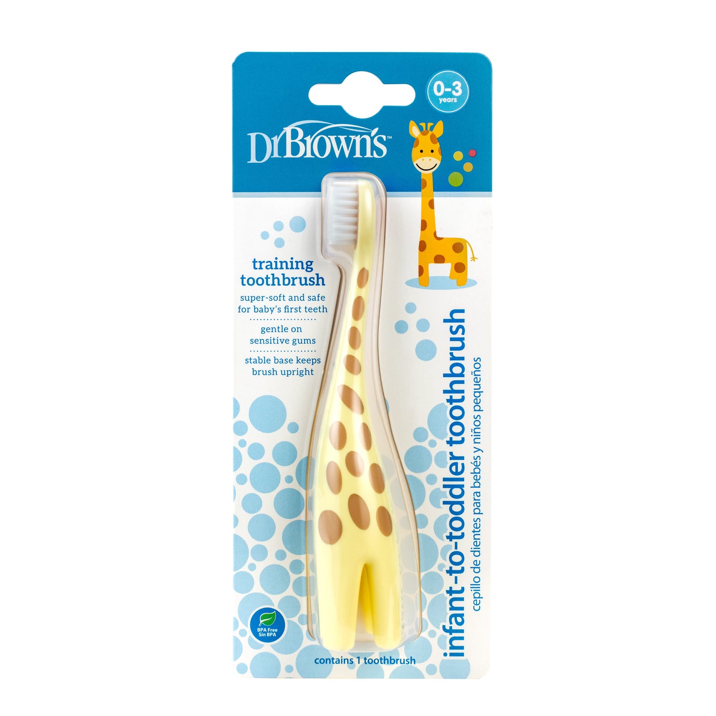 Dr. Brown’s baby's eerste tandenborstel giraffe