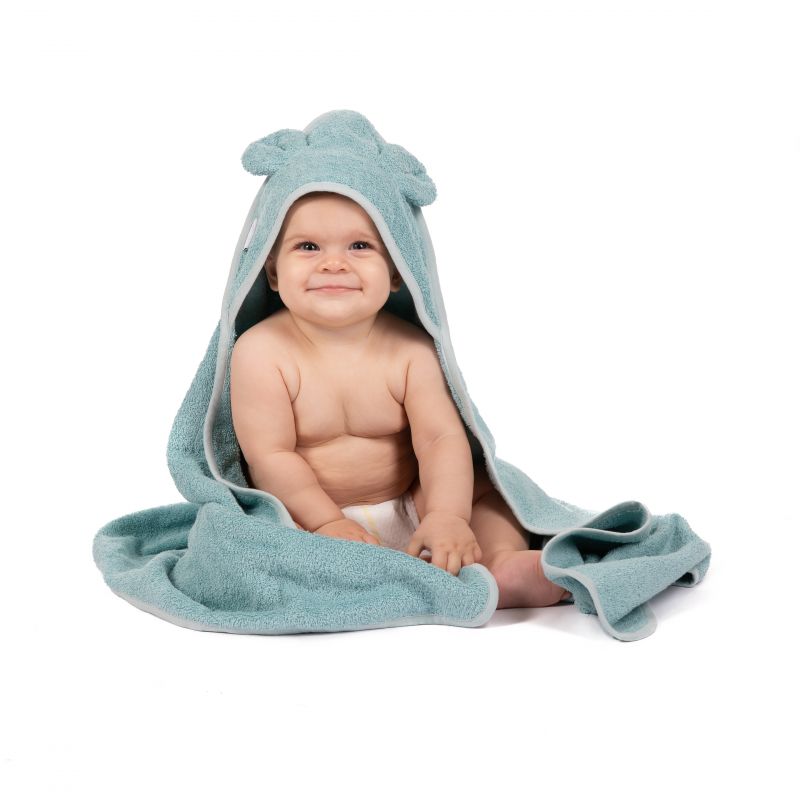 Bo Jungle bath cape - Blue bear/Grey koala/Pink flower