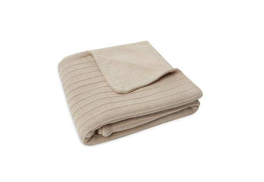 Jollein wieg deken - Velvet Pure Knit Biscuit/Nougat/Leaf Green