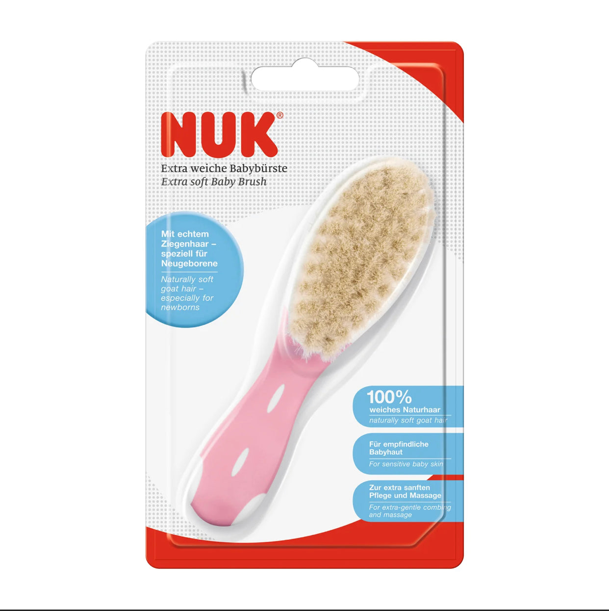 Nuk zachte baby borstel - Blue/Pink