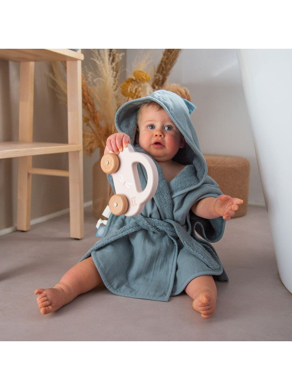 Label Label blush bath cape - Pink/Blue/Toffee brown