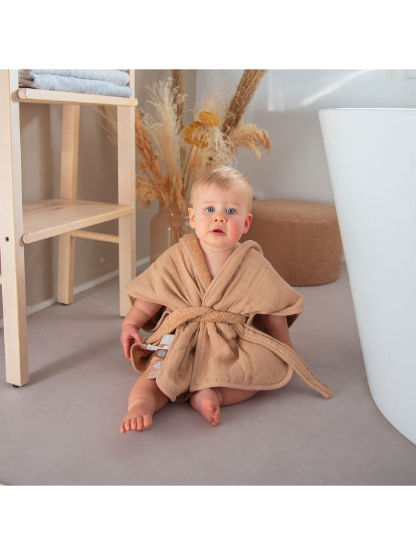 Label Label blush bath cape - Pink/Blue/Toffee brown
