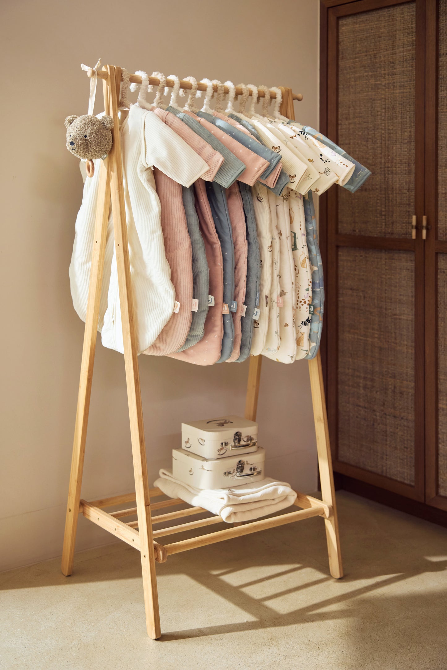 Jollein slaapzak met afritsbare mouw 60cm - Rib Ivory