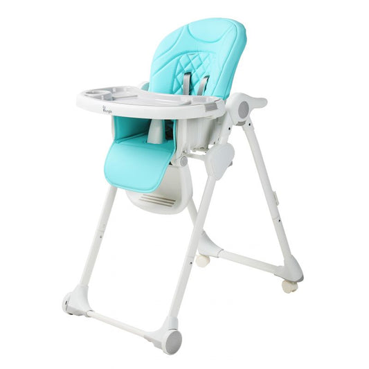 Bo Jungle eetstoel - B-dinner chair wheely Blue/Pink/Grey