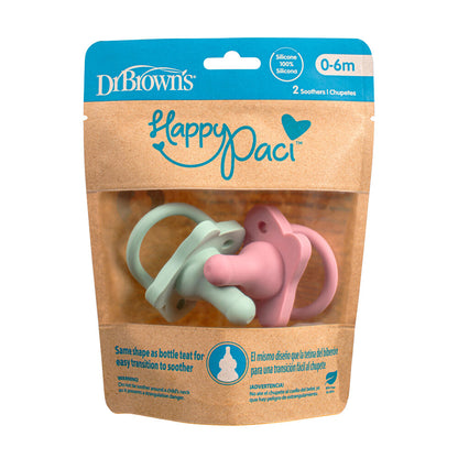 Dr. Brown’s happypaci speen silicone - Pink & Green