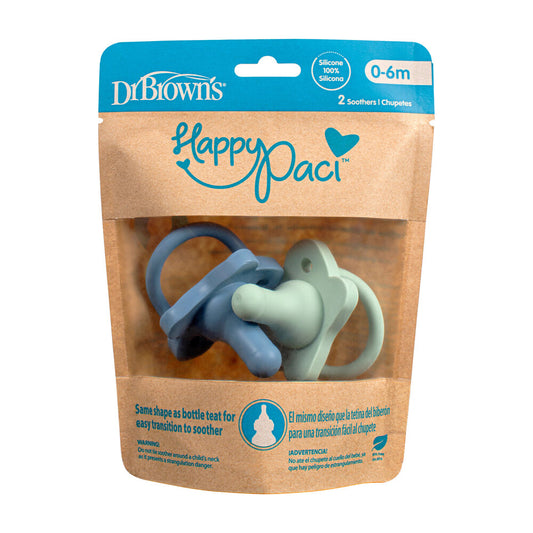 Dr. Brown's happypaci pacifier silicone - Blue & green
